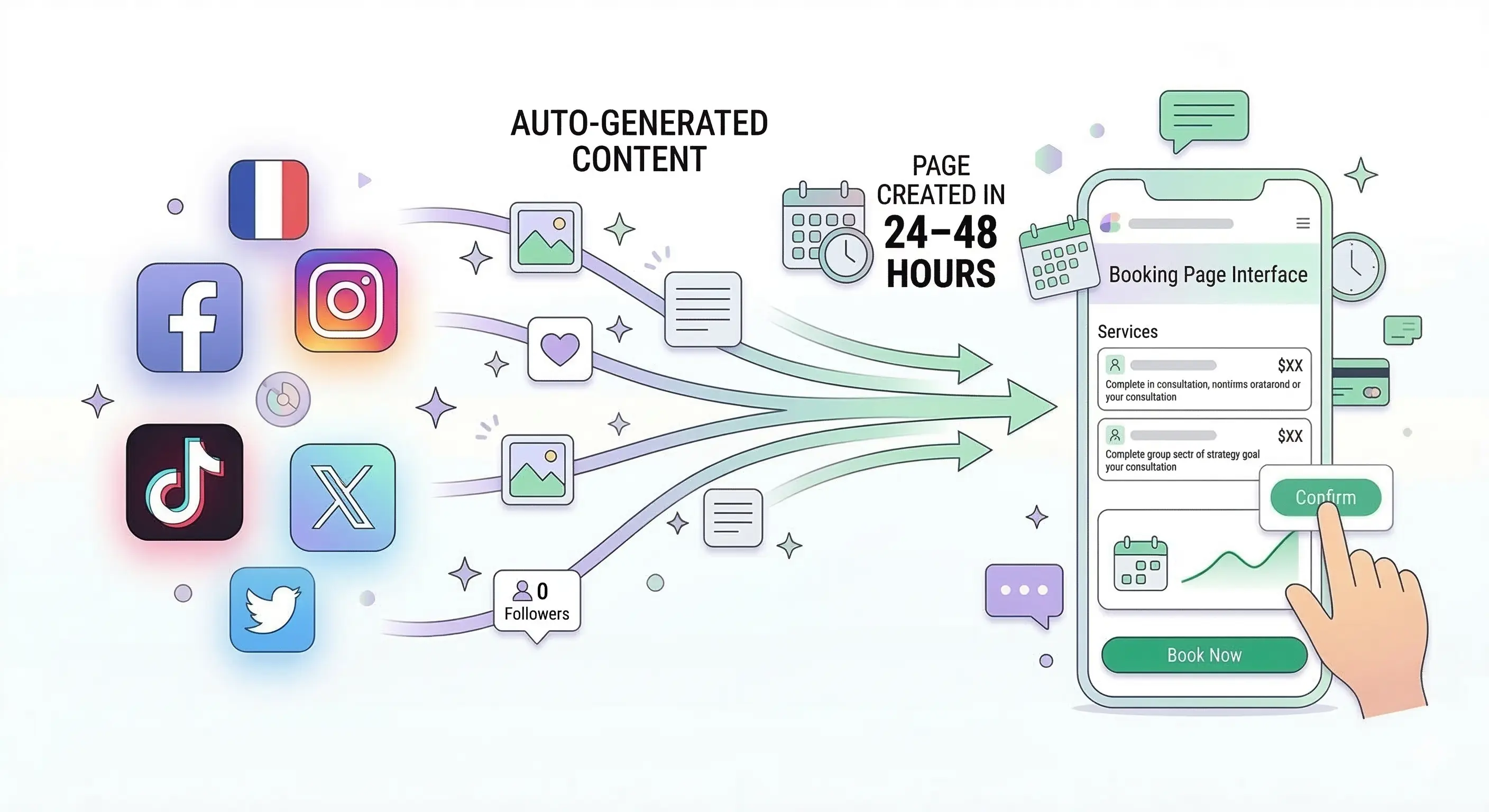 создание страницы записи на основе данных из социальных сетей